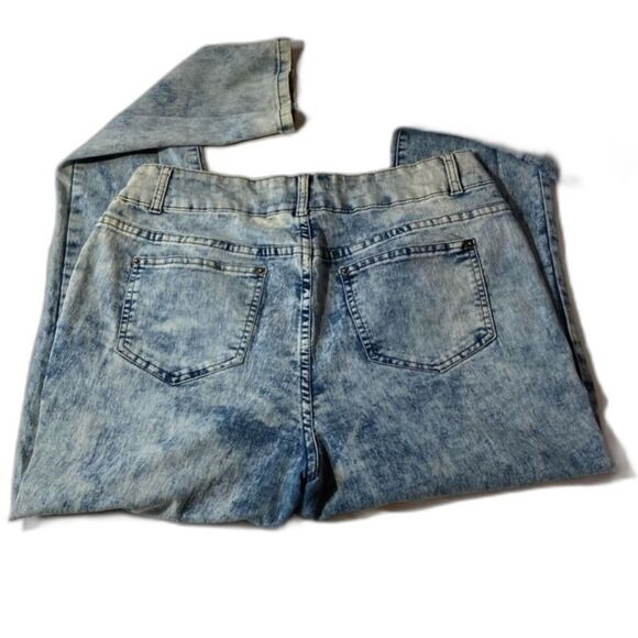 Curvy Acid Washed Denim Jeans Y2K 80s 90s High Rise ASHLEY STEWART  Womens 12 - Picture 4 of 15